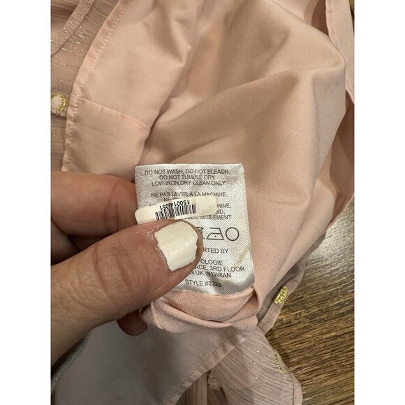 Anthropologie Hutch Blouse Pink And Gold Polka Dot Size M - Picture 10 of 10